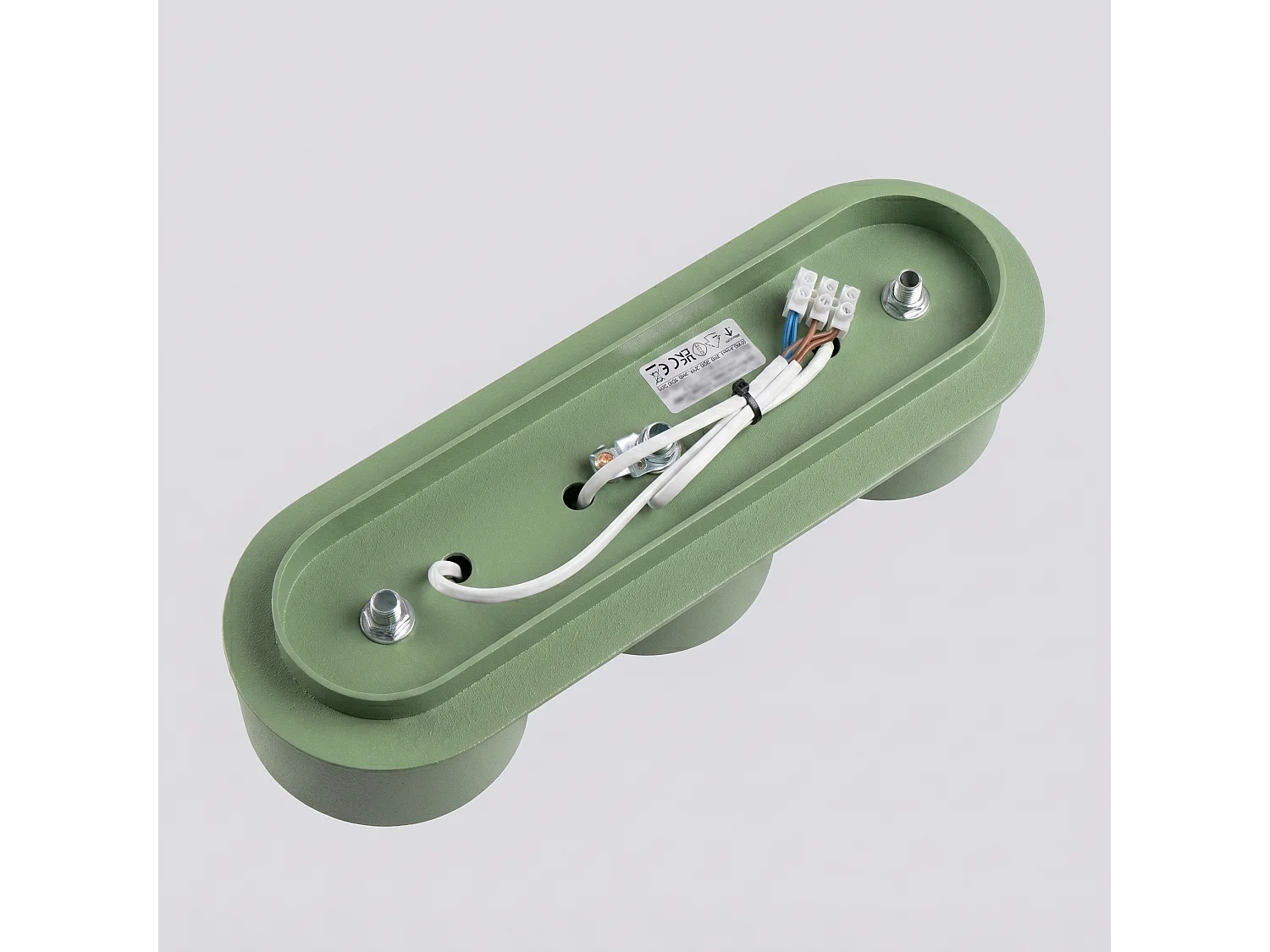 Plafonnier minimaliste en aluminium - 3 sources lumineuses - L.32,4 x H.8,2 cm - sauge
