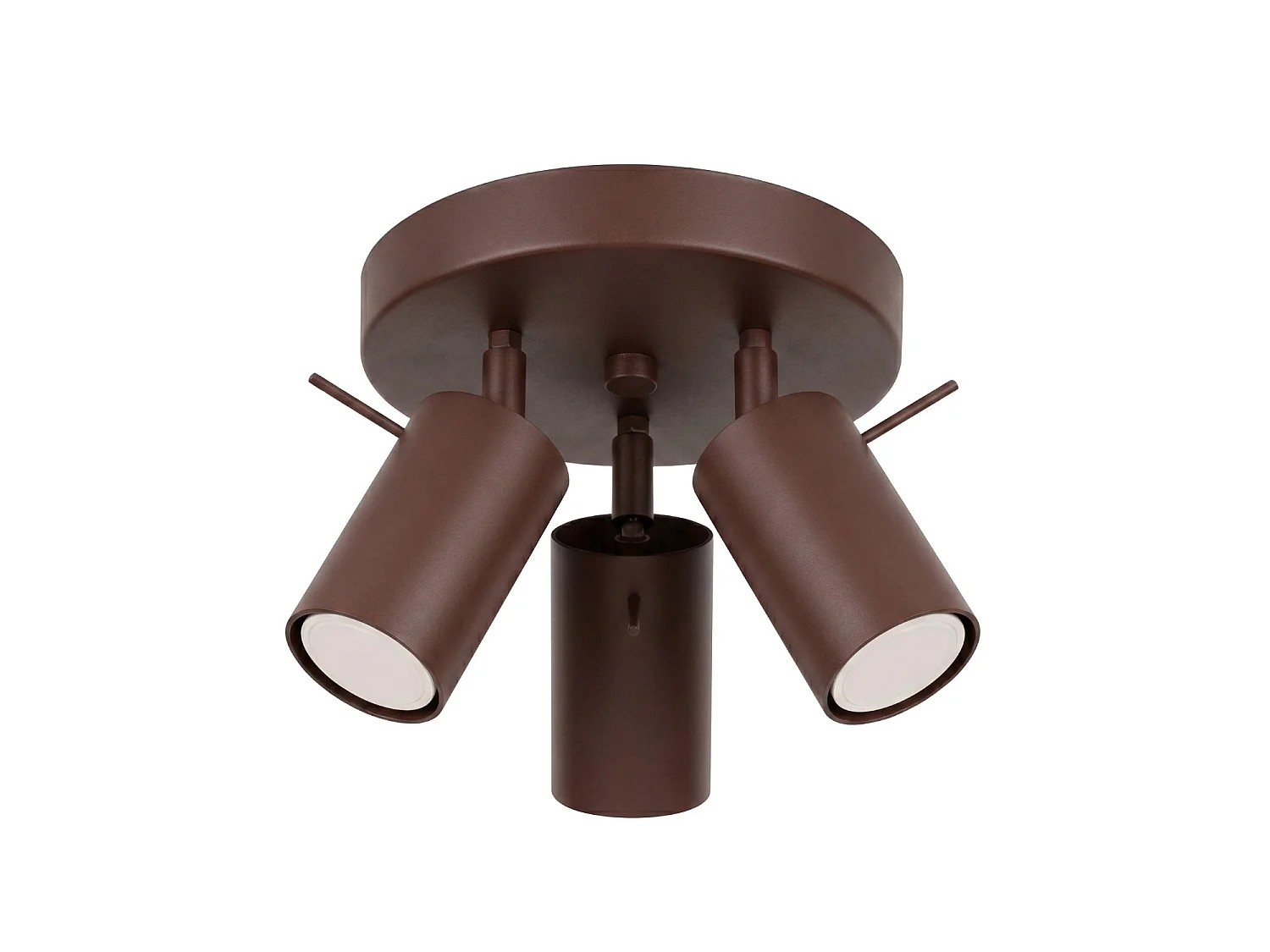 Plafonnier moderne en acier - 3 sources lumineuses - L.25,7 x H.14,5 cm - marron