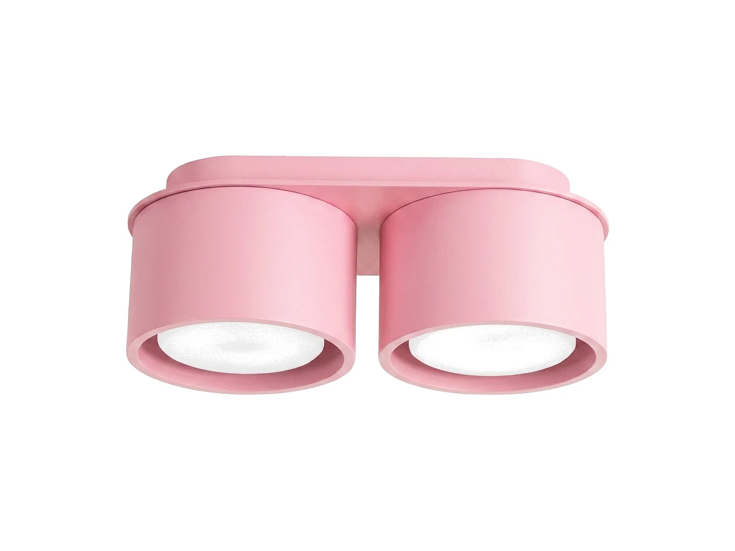 Plafonnier minimaliste en aluminium - 2 sources lumineuses - L.21 x H.8 cm - rose
