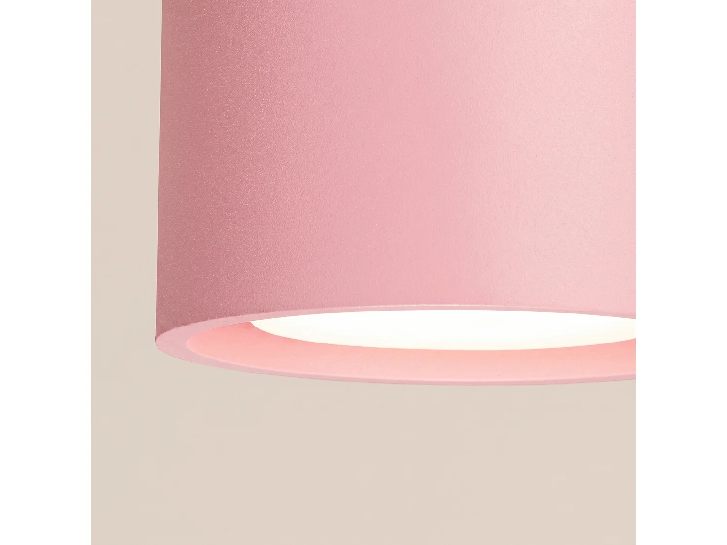 Plafonnier minimaliste en aluminium - 2 sources lumineuses - L.21 x H.8 cm - rose