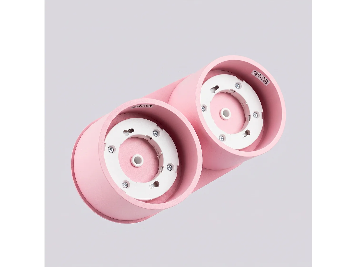 Plafonnier minimaliste en aluminium - 2 sources lumineuses - L.21 x H.8 cm - rose
