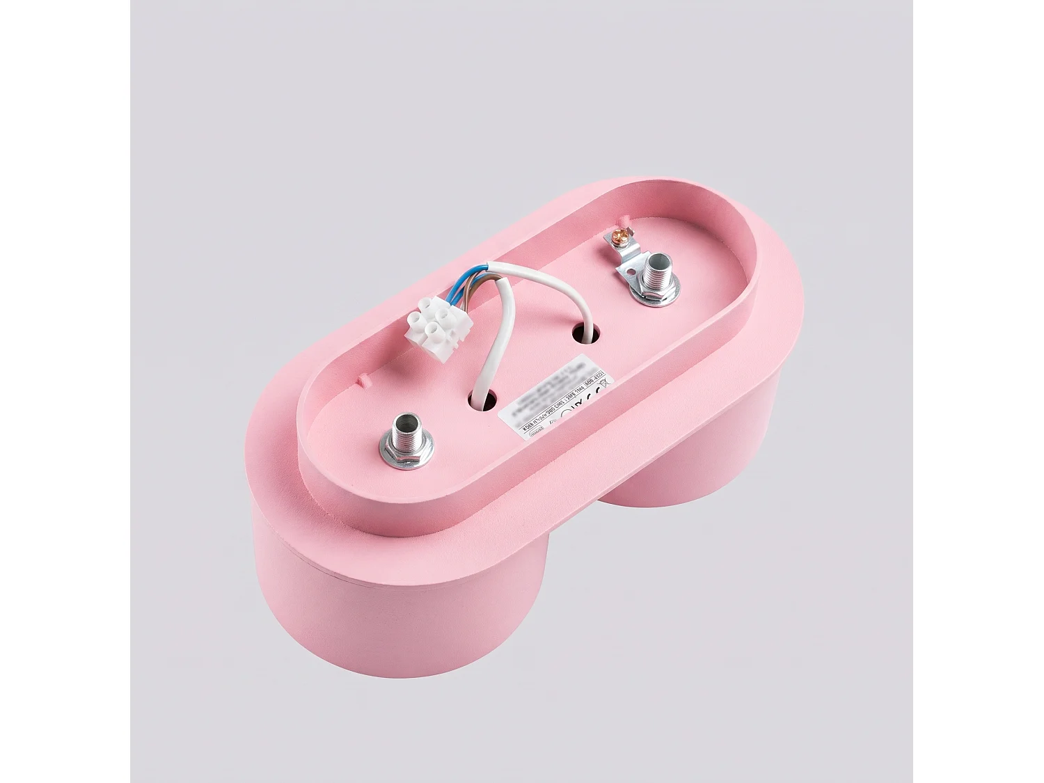 Plafonnier minimaliste en aluminium - 2 sources lumineuses - L.21 x H.8 cm - rose