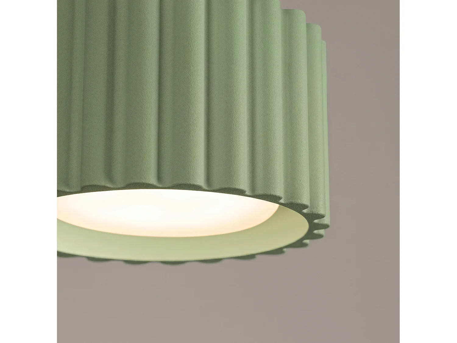 Plafonnier minimaliste en aluminium - 1 sources lumineuses - L.10 x H.6 cm - sauge