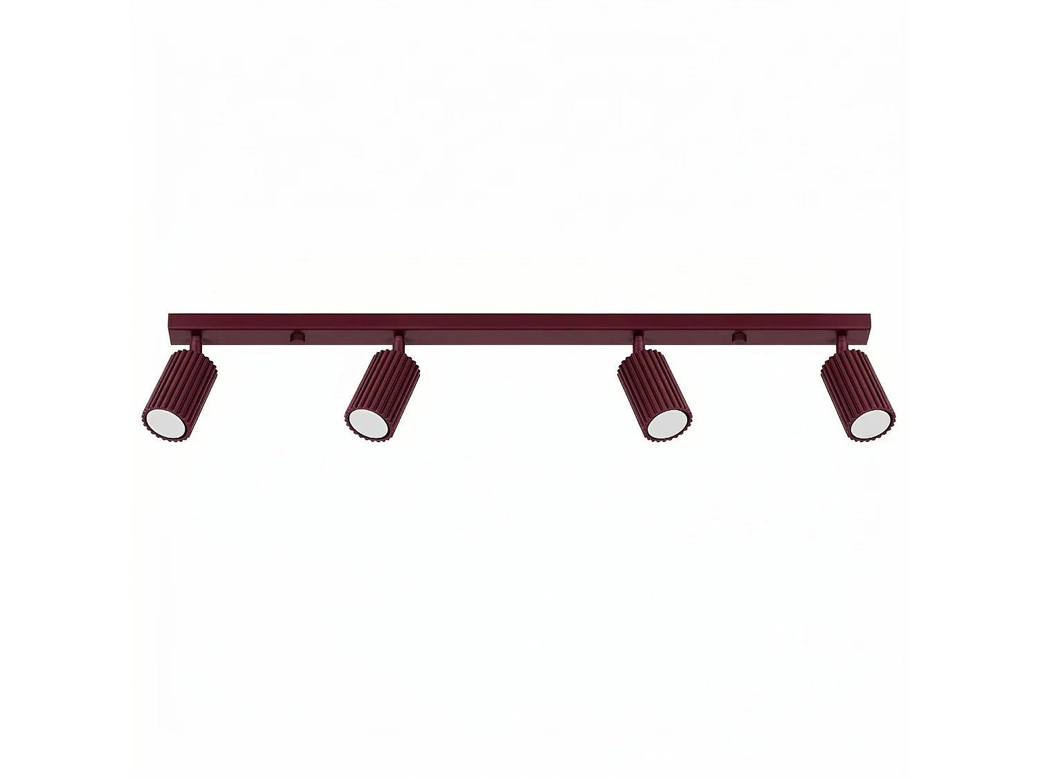 Plafonnier minimaliste en aluminium - 4 sources lumineuses - L.81 x H.16,5 cm - bordeaux