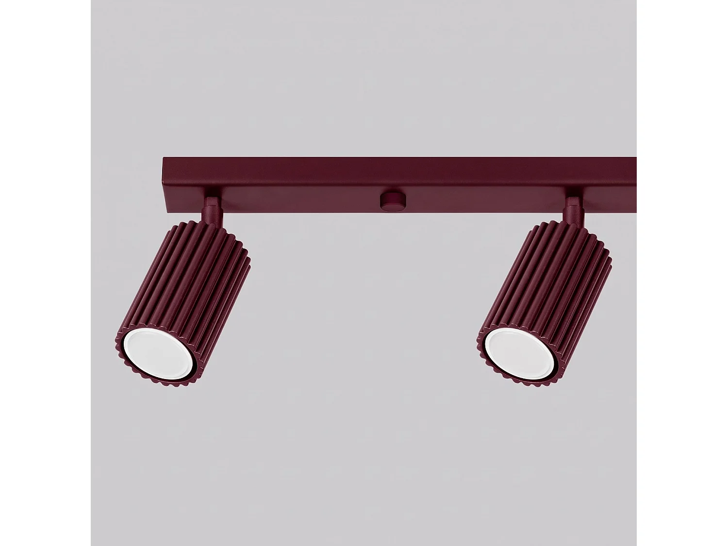 Plafonnier minimaliste en aluminium - 4 sources lumineuses - L.81 x H.16,5 cm - bordeaux