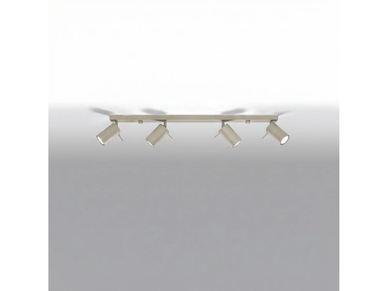 Plafonnier moderne en acier - 4 sources lumineuses - L.80 x H.16 cm - taupe