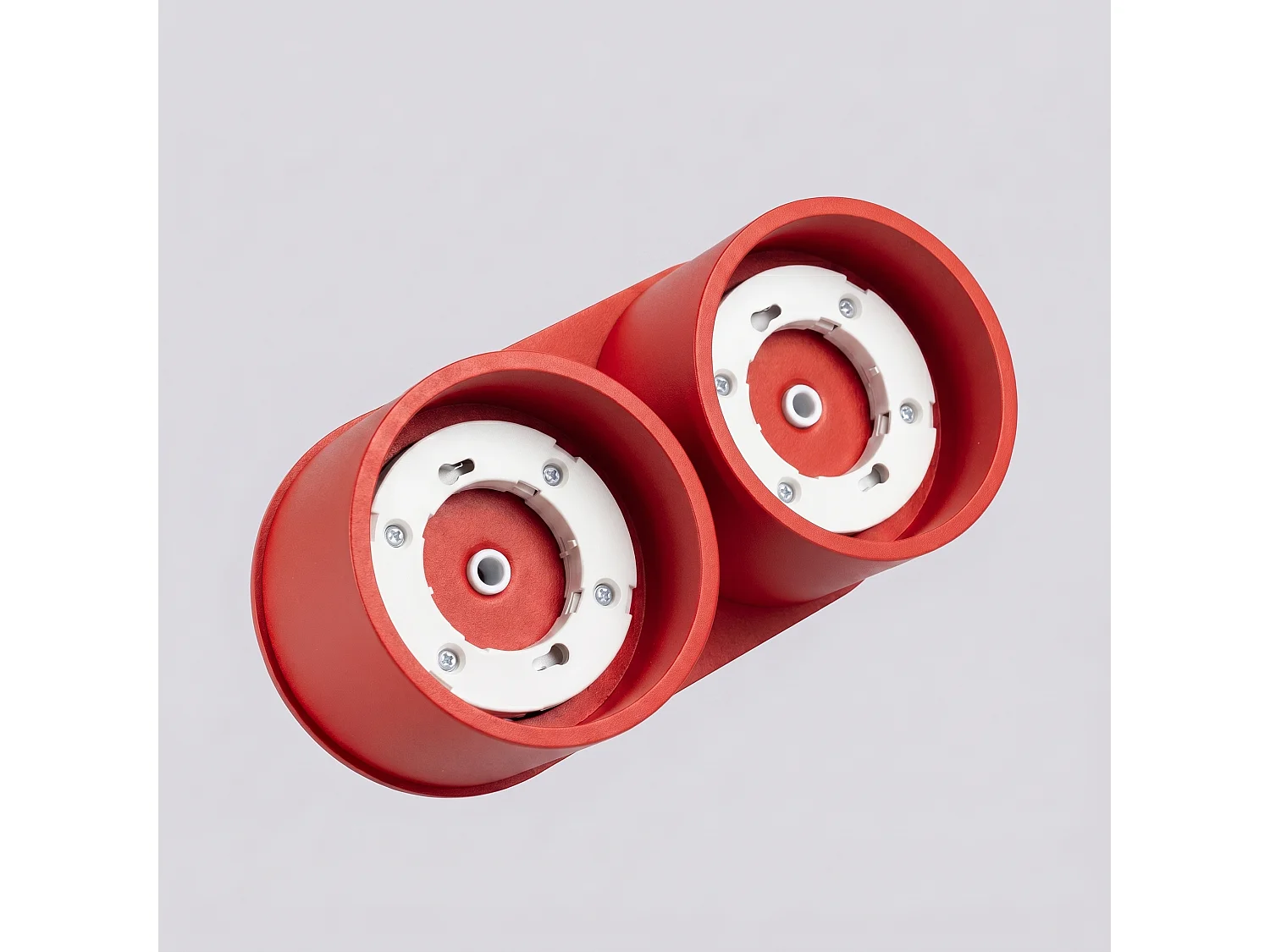 Plafonnier minimaliste en aluminium - 2 sources lumineuses - L.21 x H.8 cm - rouge