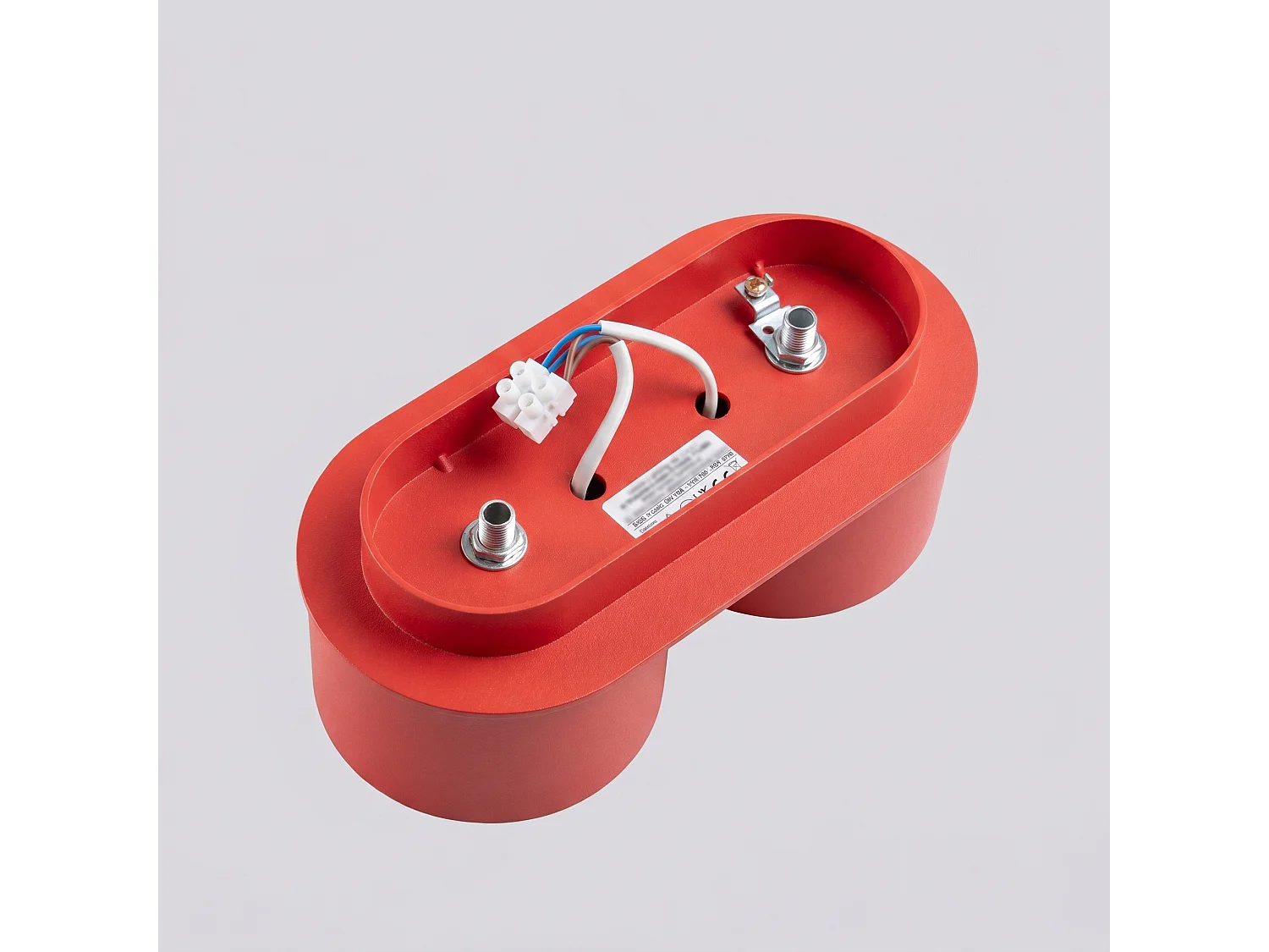 Plafonnier minimaliste en aluminium - 2 sources lumineuses - L.21 x H.8 cm - rouge