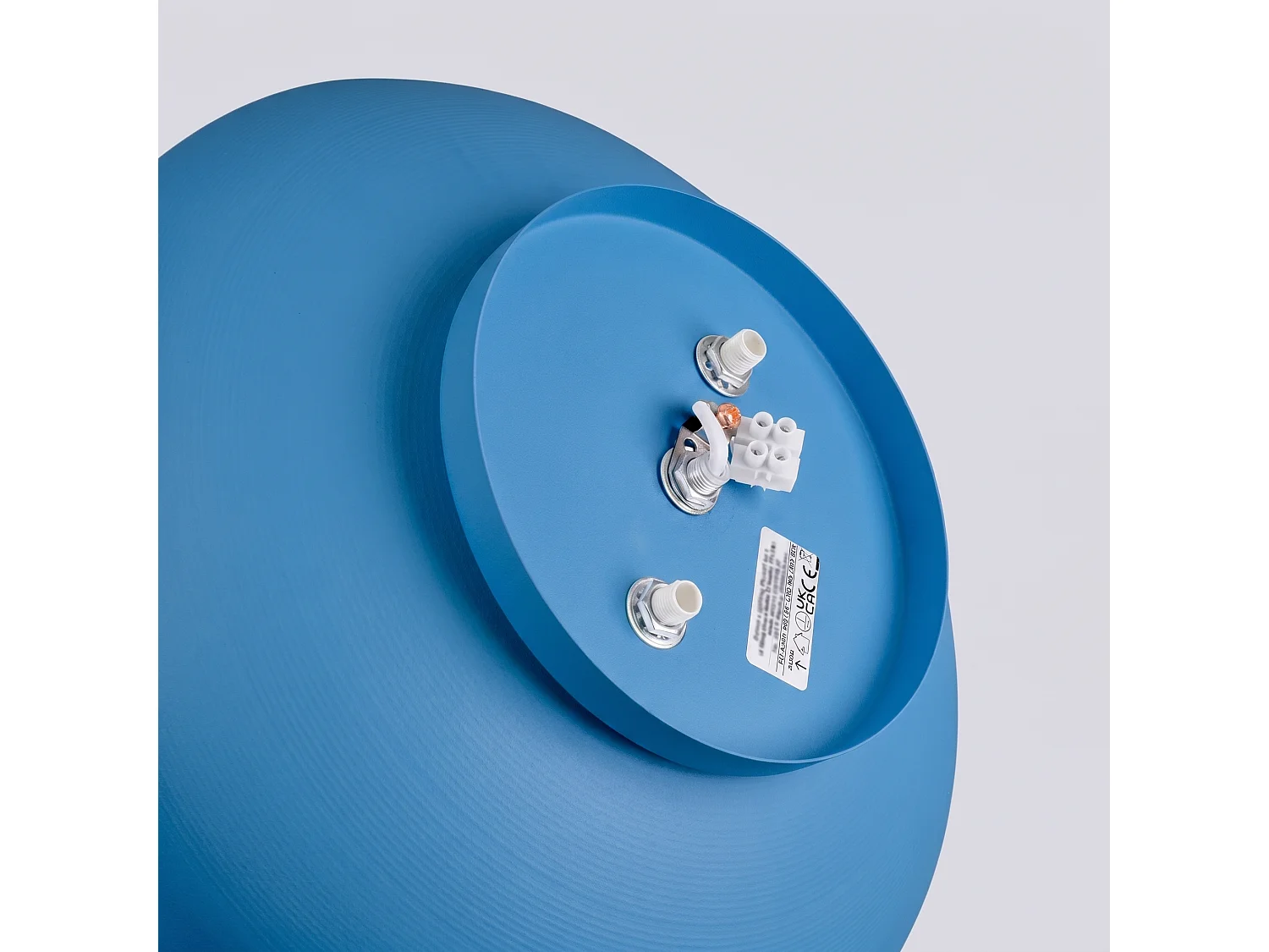 Plafonnier moderne en acier/PVC - 4 sources lumineuses - L.30 x H.15 cm - bleu clair