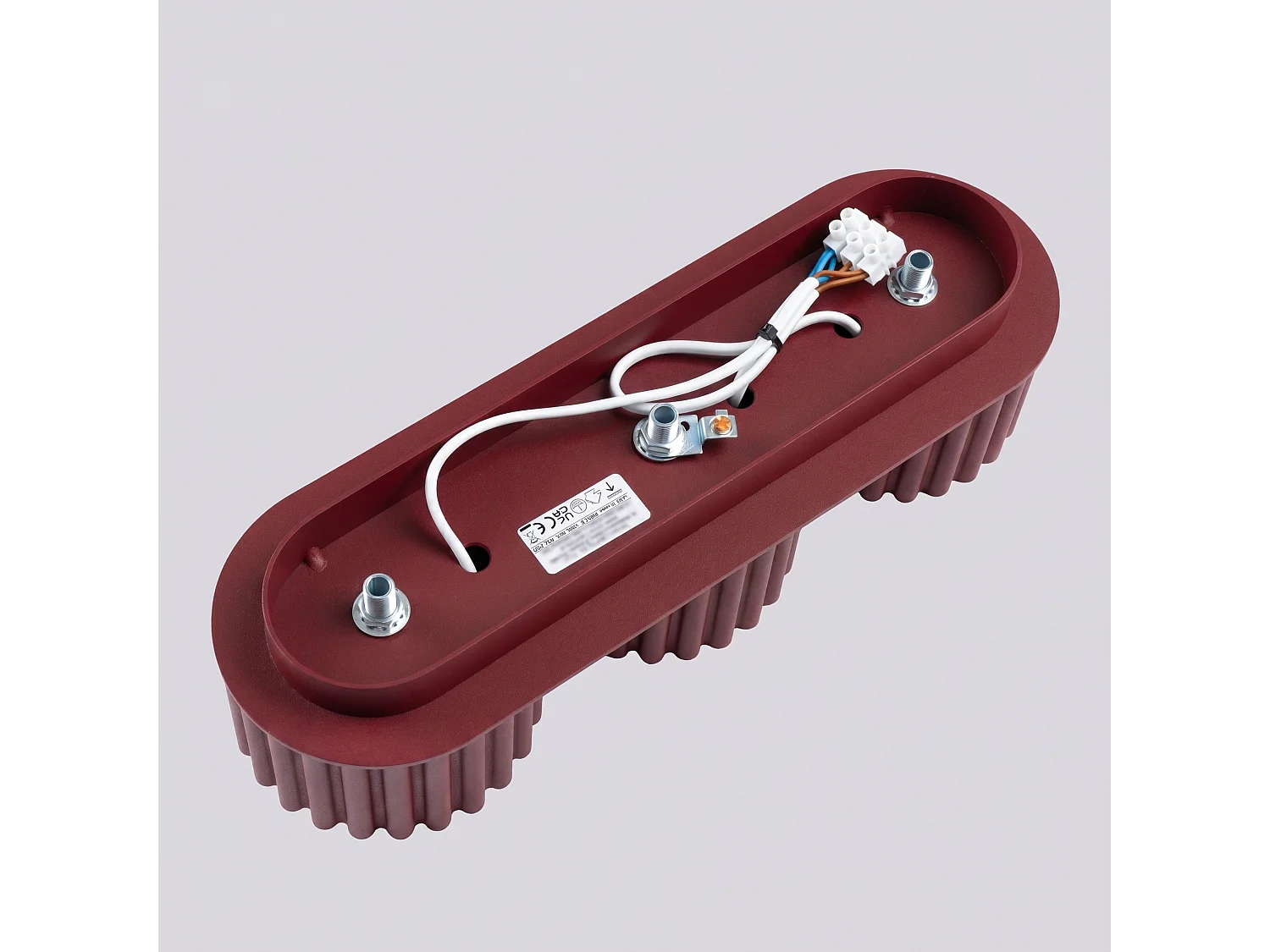 Plafonnier minimaliste en aluminium - 3 sources lumineuses - L.32,5 x H.8 cm - bordeaux