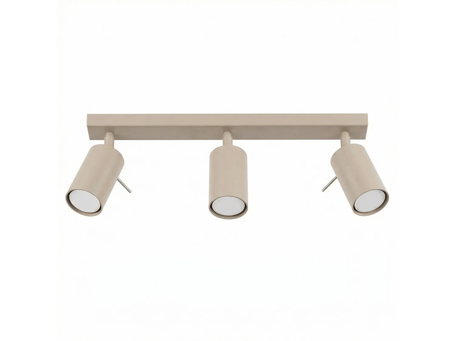 Plafonnier moderne en acier - 3 sources lumineuses - L.45 x H.16 cm - taupe