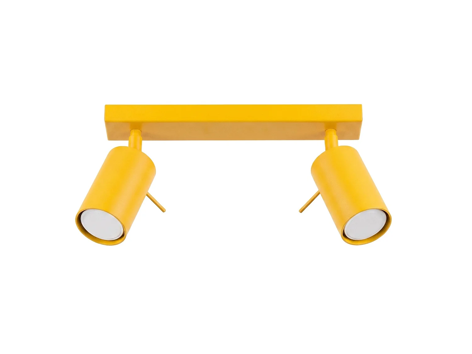 Plafonnier moderne en acier - 2 sources lumineuses - L.30 x H.16 cm - jaune