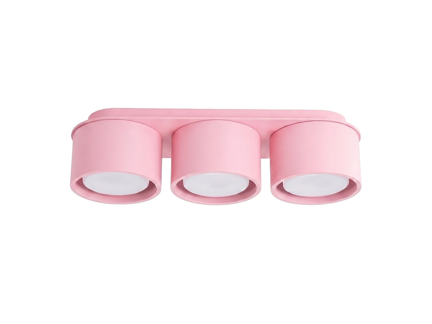 Plafonnier minimaliste en aluminium - 3 sources lumineuses - L.32,4 x H.8,2 cm - rose