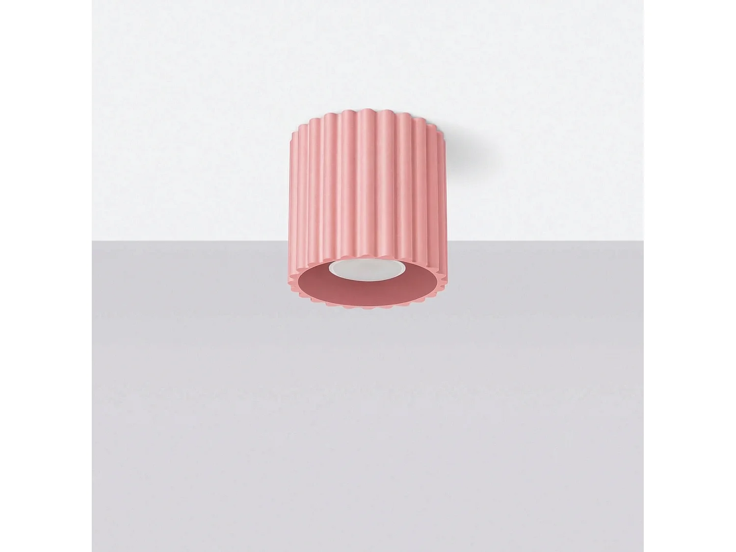 Plafonnier minimaliste en aluminium - 1 sources lumineuses - L.10 x H.10 cm - rose