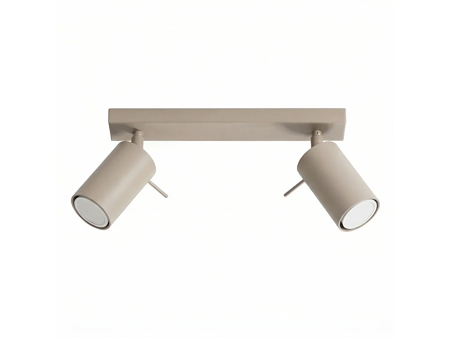 Plafonnier moderne en acier - 2 sources lumineuses - L.30 x H.16 cm - taupe