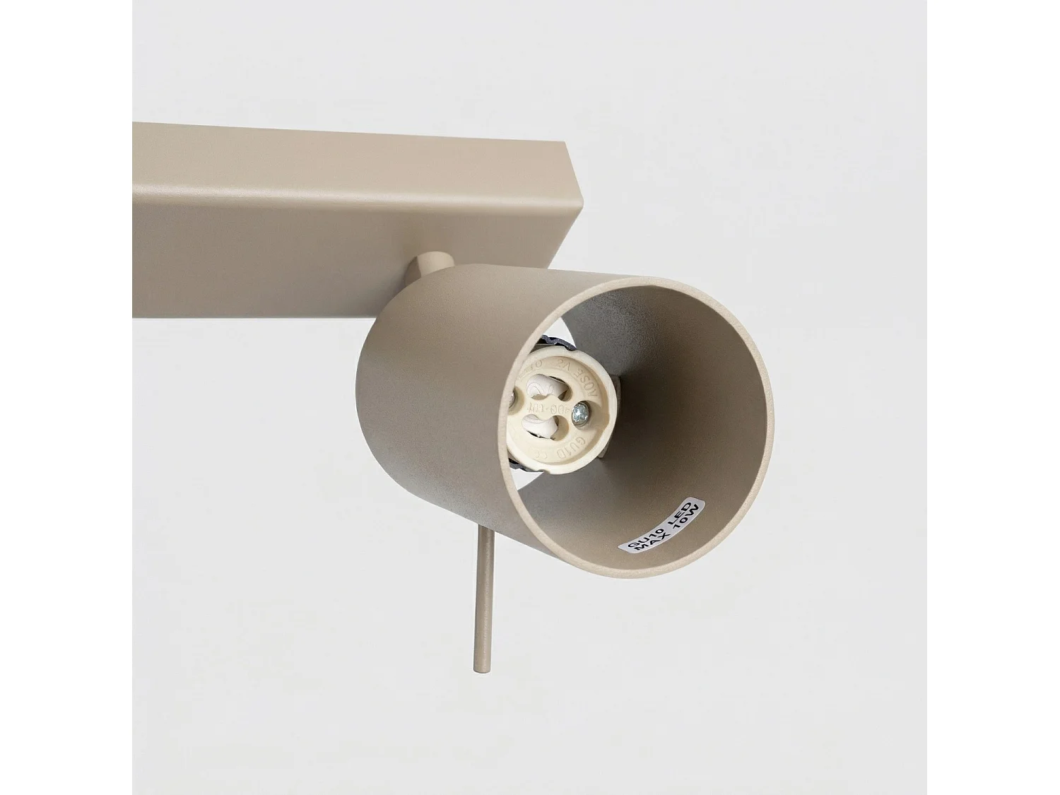 Plafonnier moderne en acier - 2 sources lumineuses - L.30 x H.16 cm - taupe