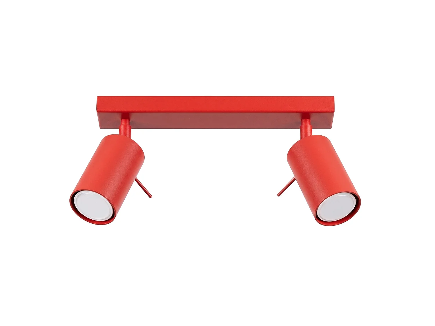 Plafonnier moderne en acier - 2 sources lumineuses - L.30 x H.16 cm - rouge