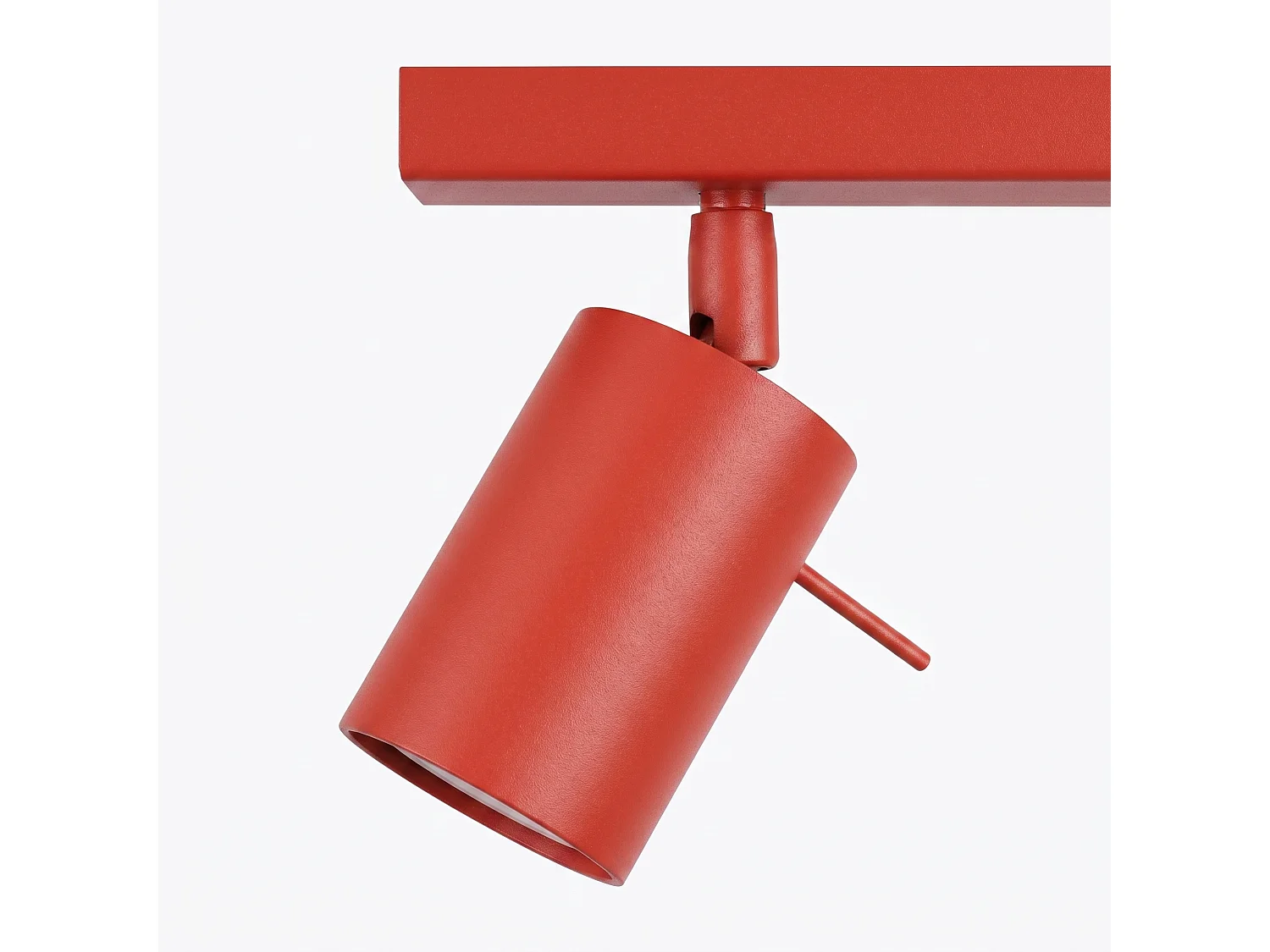 Plafonnier moderne en acier - 2 sources lumineuses - L.30 x H.16 cm - rouge