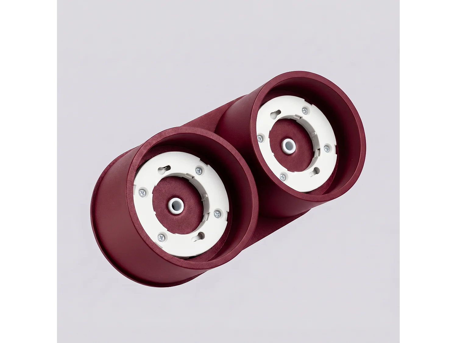 Plafonnier minimaliste en aluminium - 2 sources lumineuses - L.21 x H.8 cm - bordeaux