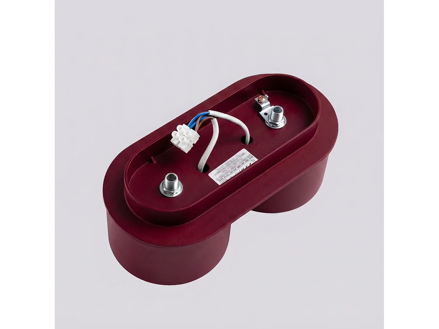 Plafonnier minimaliste en aluminium - 2 sources lumineuses - L.21 x H.8 cm - bordeaux
