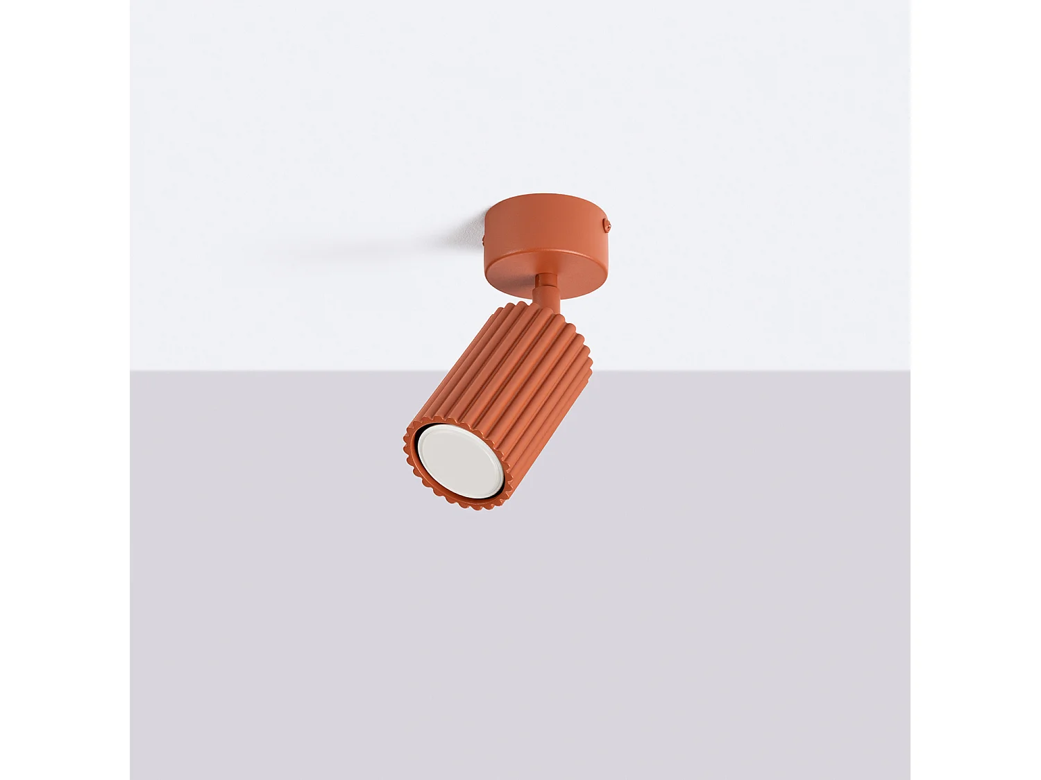 Plafonniers KARBON minimaliste en aluminium - 1 sources lumineuses - L.7 x H.18 cm - ocre rouge