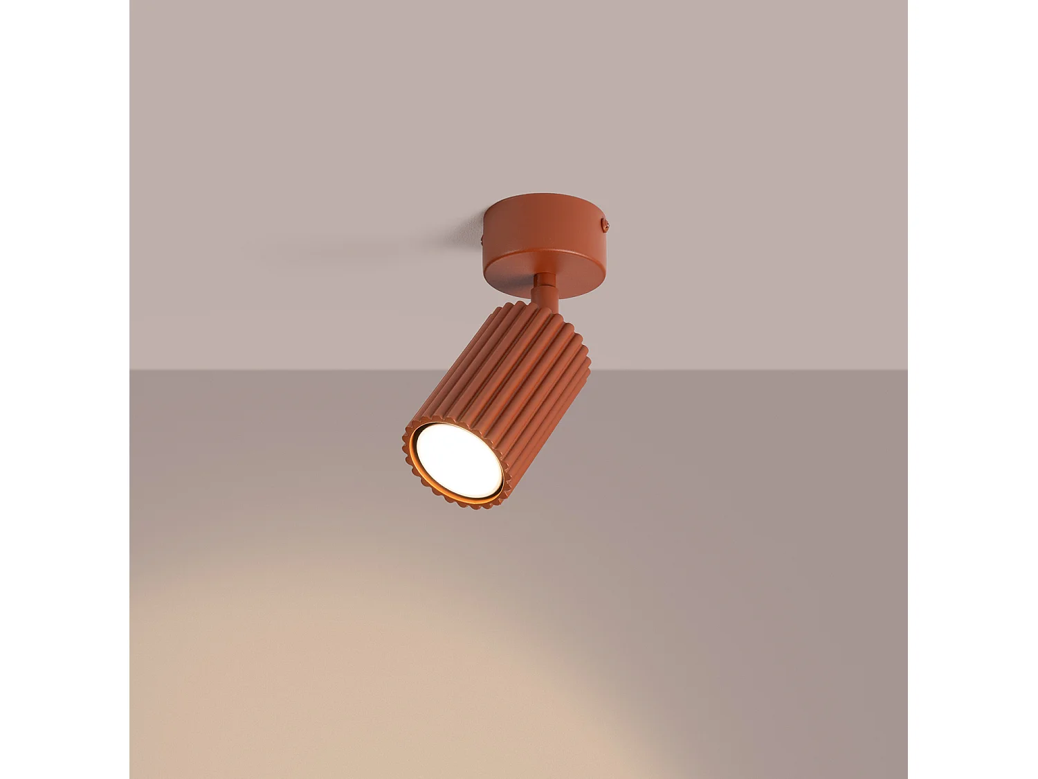 Plafonniers KARBON minimaliste en aluminium - 1 sources lumineuses - L.7 x H.18 cm - ocre rouge