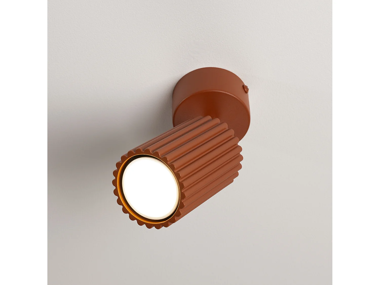 Plafonniers KARBON minimaliste en aluminium - 1 sources lumineuses - L.7 x H.18 cm - ocre rouge