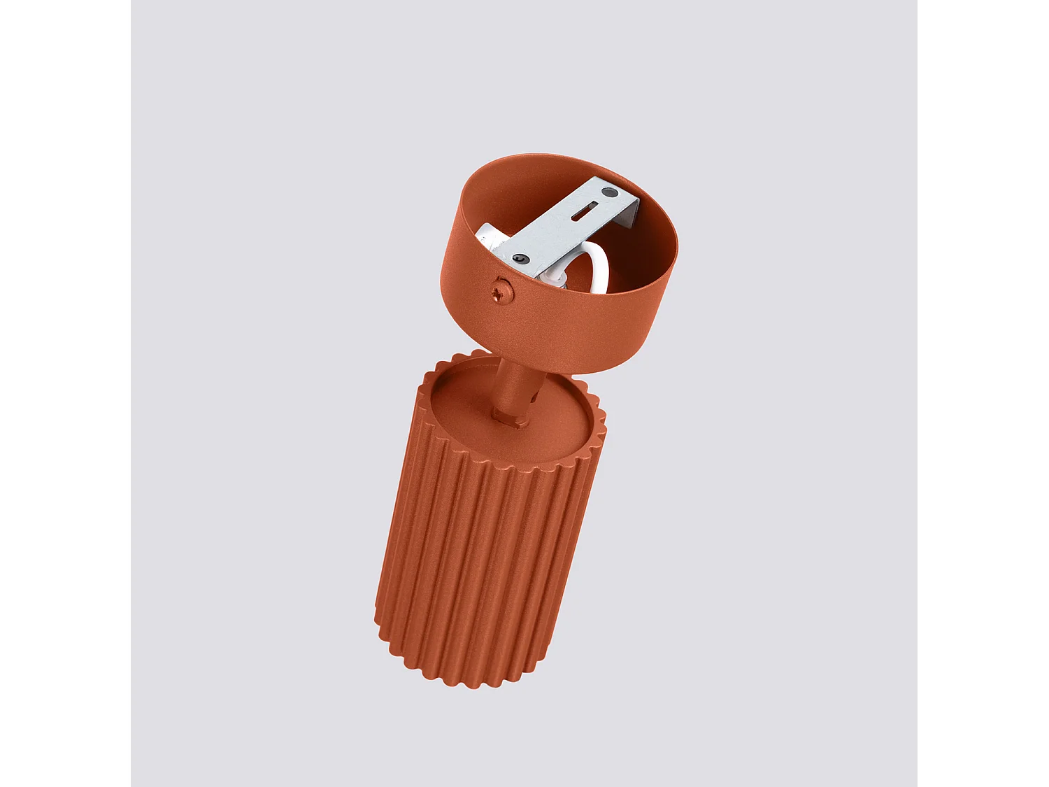 Plafonniers KARBON minimaliste en aluminium - 1 sources lumineuses - L.7 x H.18 cm - ocre rouge