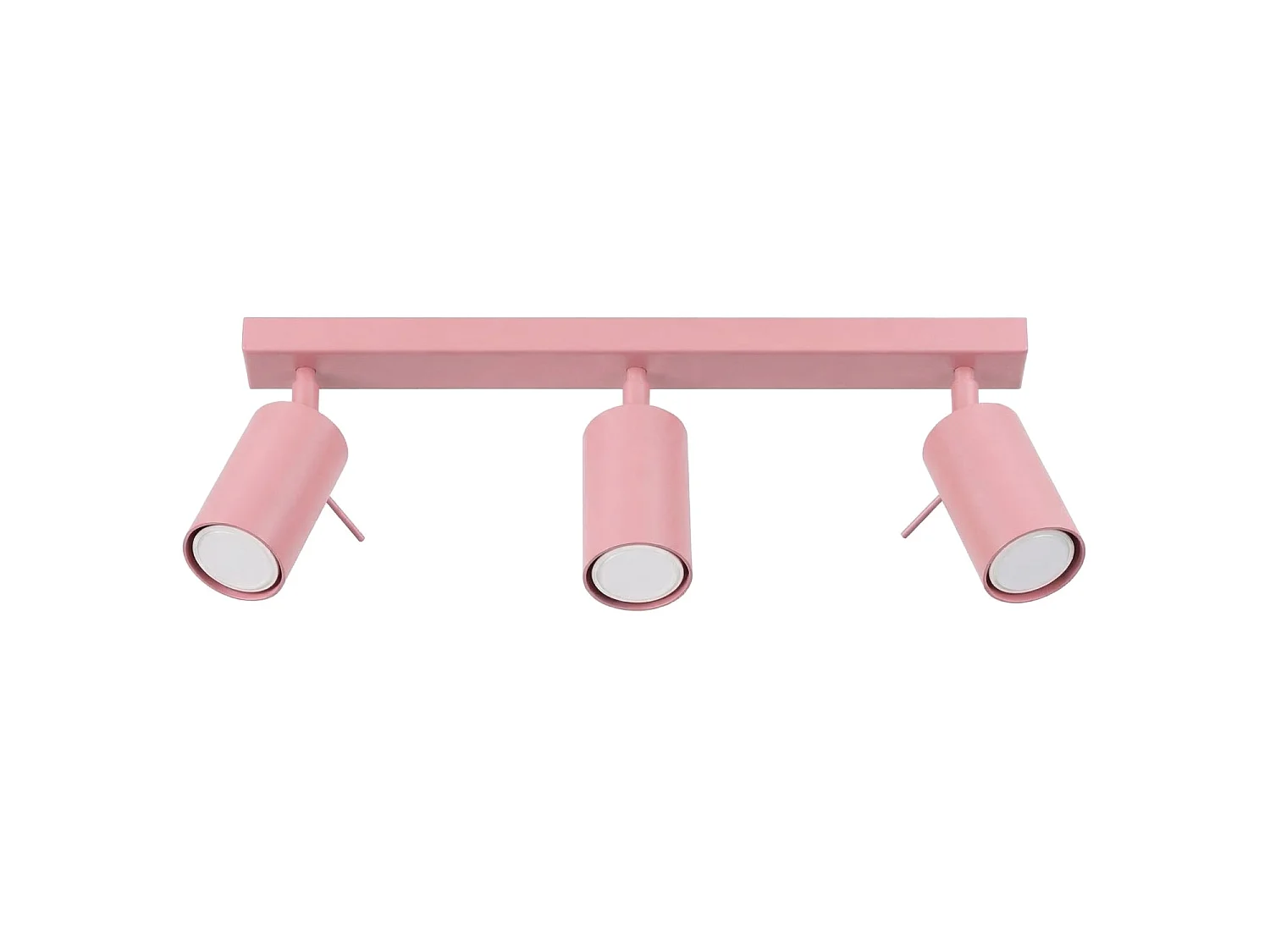 Plafonnier moderne en acier - 3 sources lumineuses - L.45 x H.16 cm - rose
