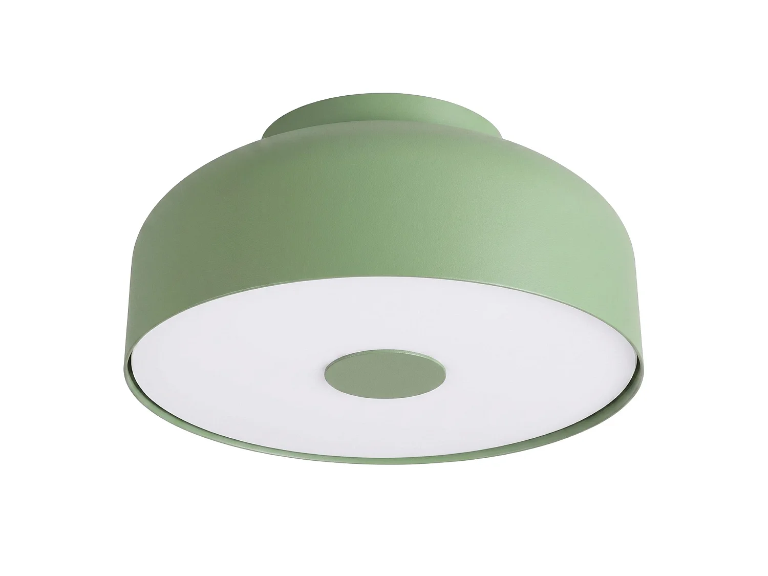 Plafonnier moderne en acier/PVC - 4 sources lumineuses - L.30 x H.15 cm - sauge