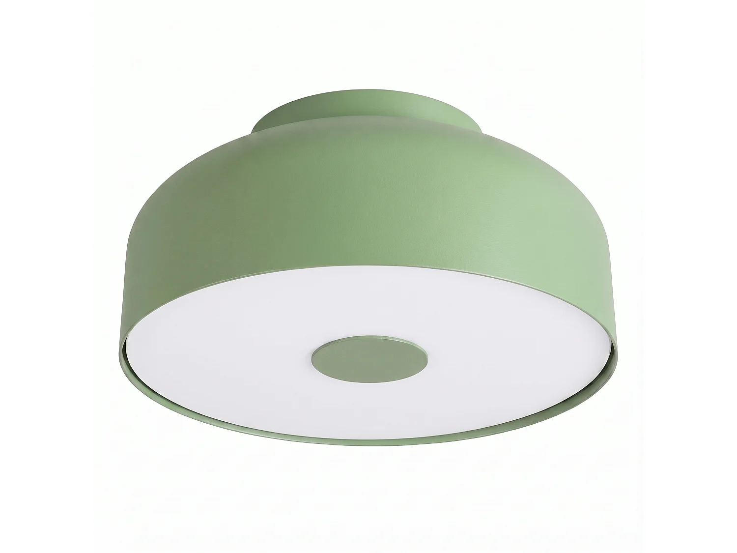Plafonnier moderne en acier/PVC - 4 sources lumineuses - L.30 x H.15 cm - sauge