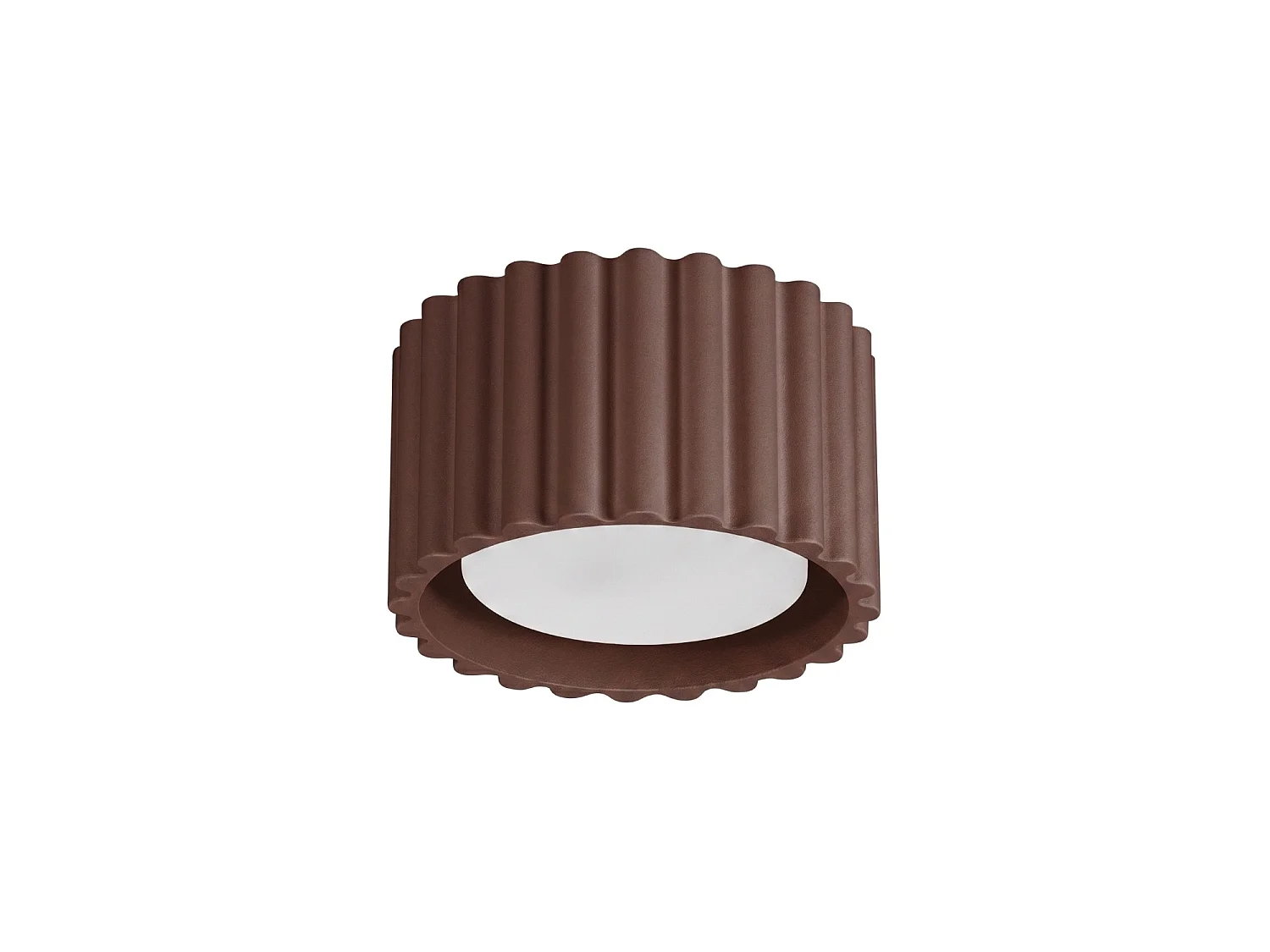Plafonnier minimaliste en aluminium - 1 sources lumineuses - L.10 x H.6 cm - marron