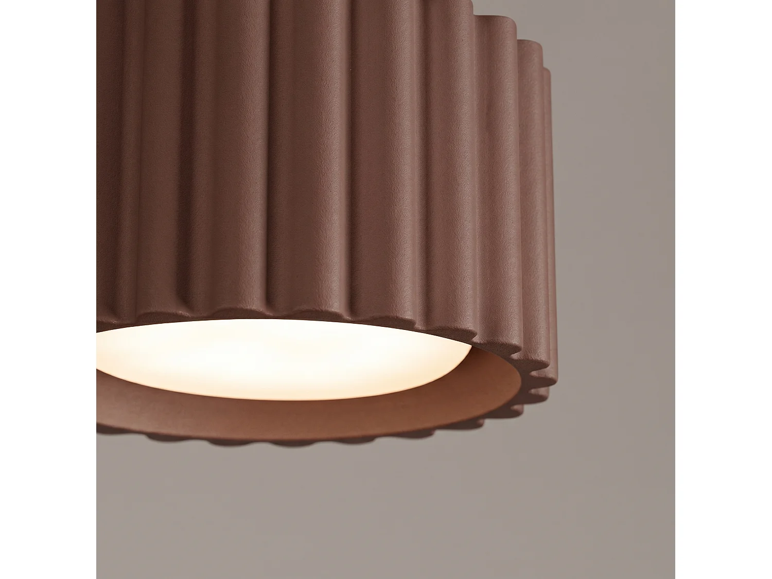 Plafonnier minimaliste en aluminium - 1 sources lumineuses - L.10 x H.6 cm - marron