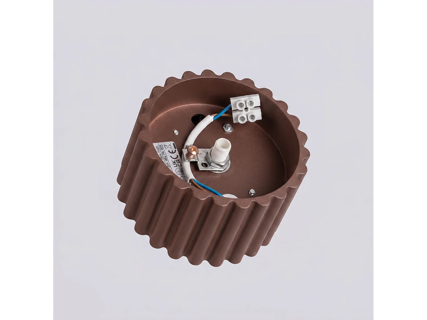 Plafonnier minimaliste en aluminium - 1 sources lumineuses - L.10 x H.6 cm - marron