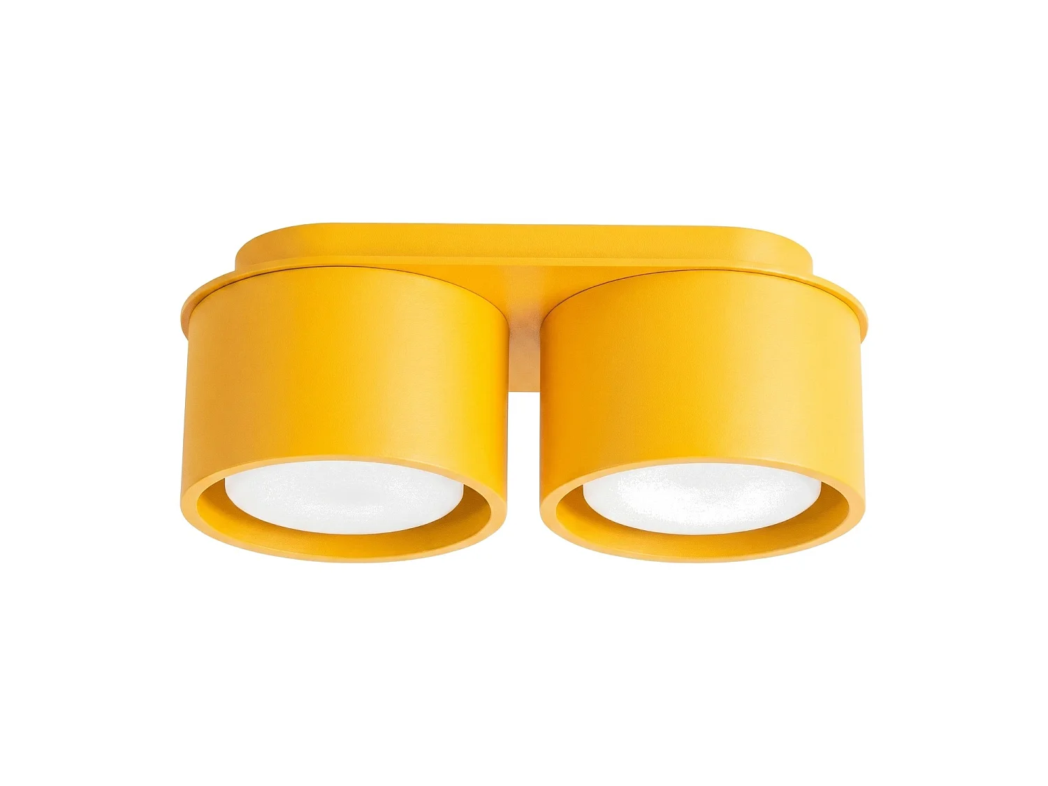 Plafonnier minimaliste en aluminium - 2 sources lumineuses - L.21 x H.8 cm - jaune