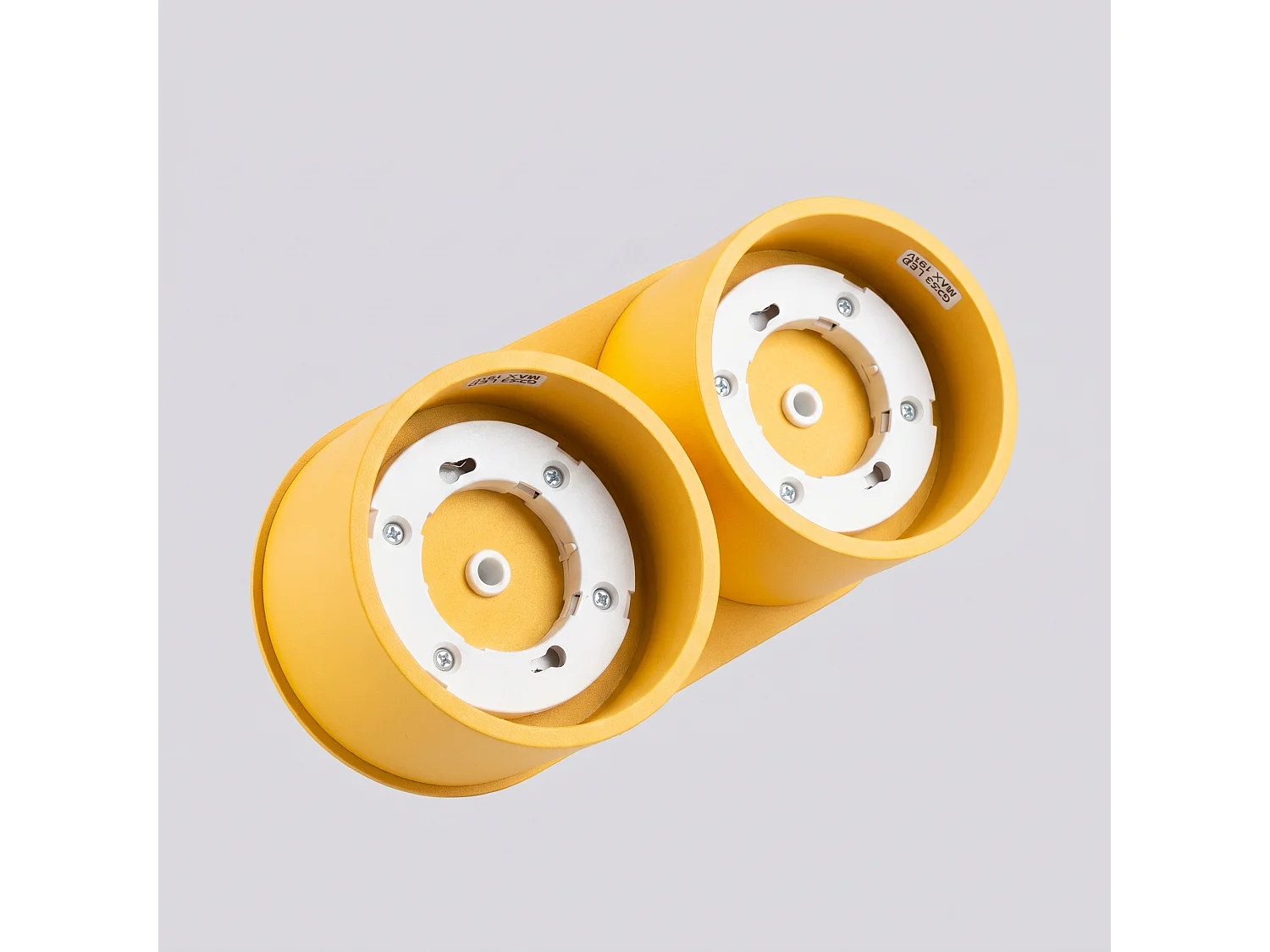 Plafonnier minimaliste en aluminium - 2 sources lumineuses - L.21 x H.8 cm - jaune