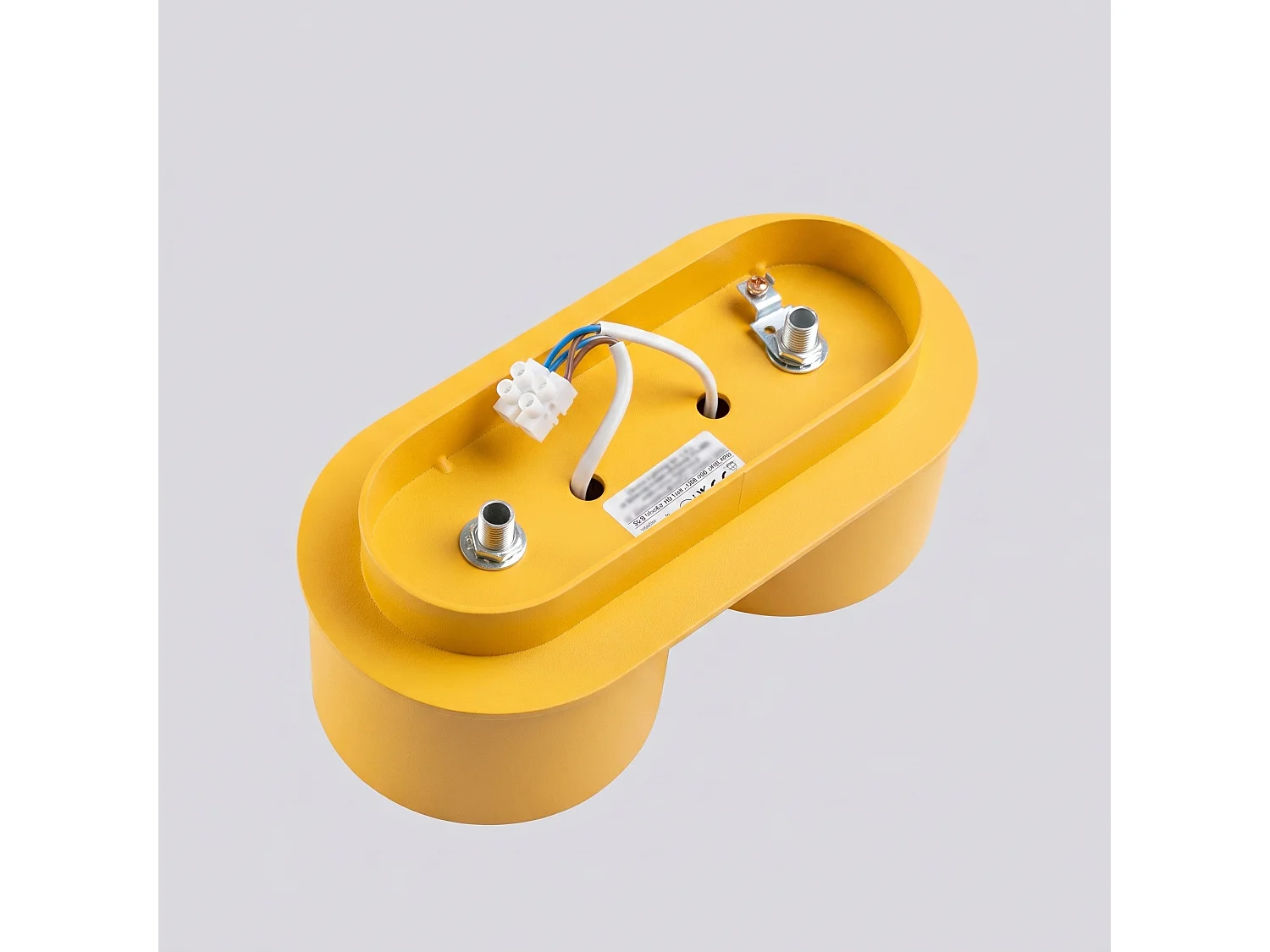 Plafonnier minimaliste en aluminium - 2 sources lumineuses - L.21 x H.8 cm - jaune