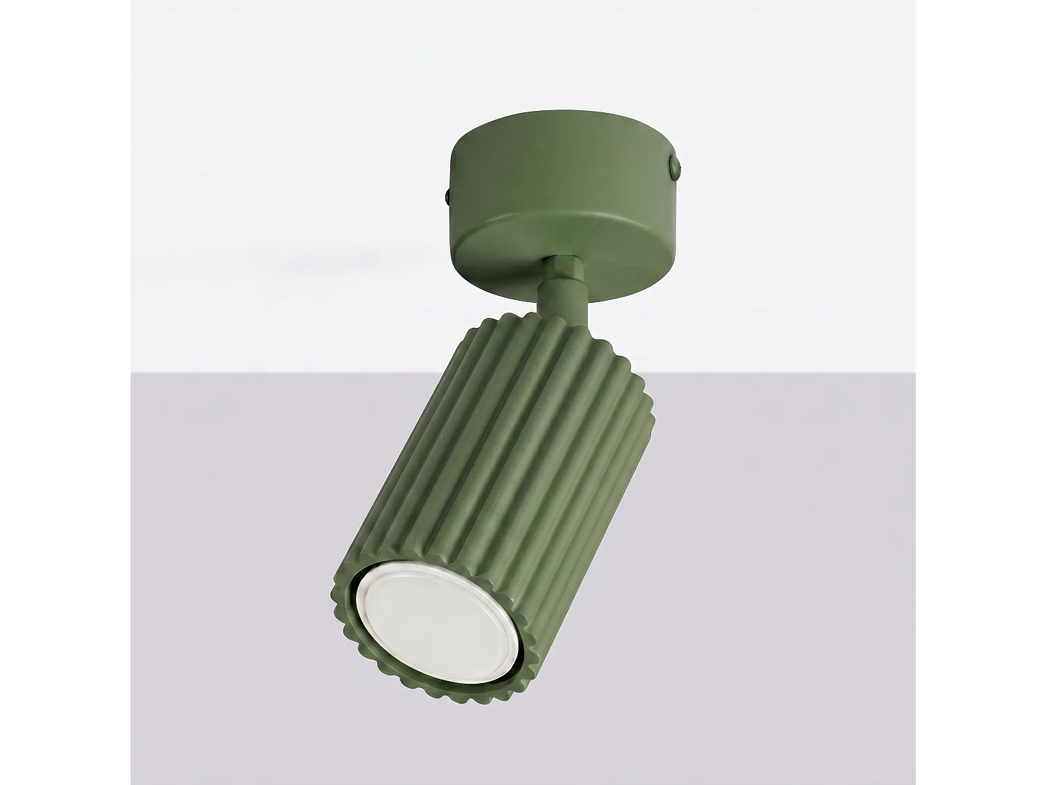 Plafonniers KARBON minimaliste en aluminium - 1 sources lumineuses - L.7 x H.18 cm - vert olive