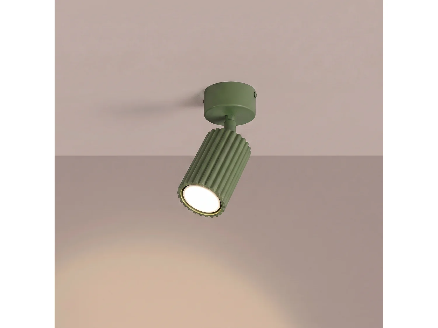 Plafonniers KARBON minimaliste en aluminium - 1 sources lumineuses - L.7 x H.18 cm - vert olive