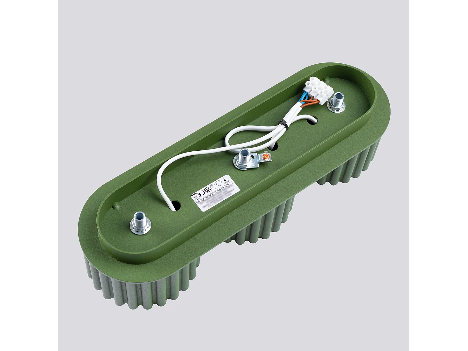 Plafonnier minimaliste en aluminium - 3 sources lumineuses - L.32,5 x H.8 cm - vert olive