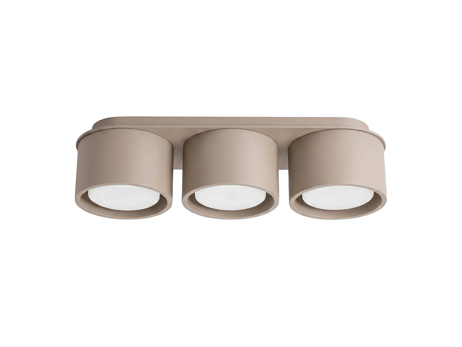 Plafonnier minimaliste en aluminium - 3 sources lumineuses - L.32,4 x H.8,2 cm - taupe