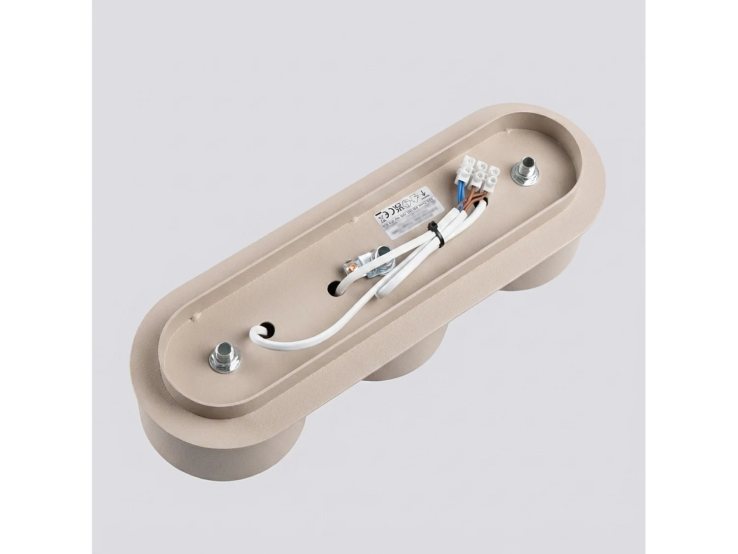 Plafonnier minimaliste en aluminium - 3 sources lumineuses - L.32,4 x H.8,2 cm - taupe
