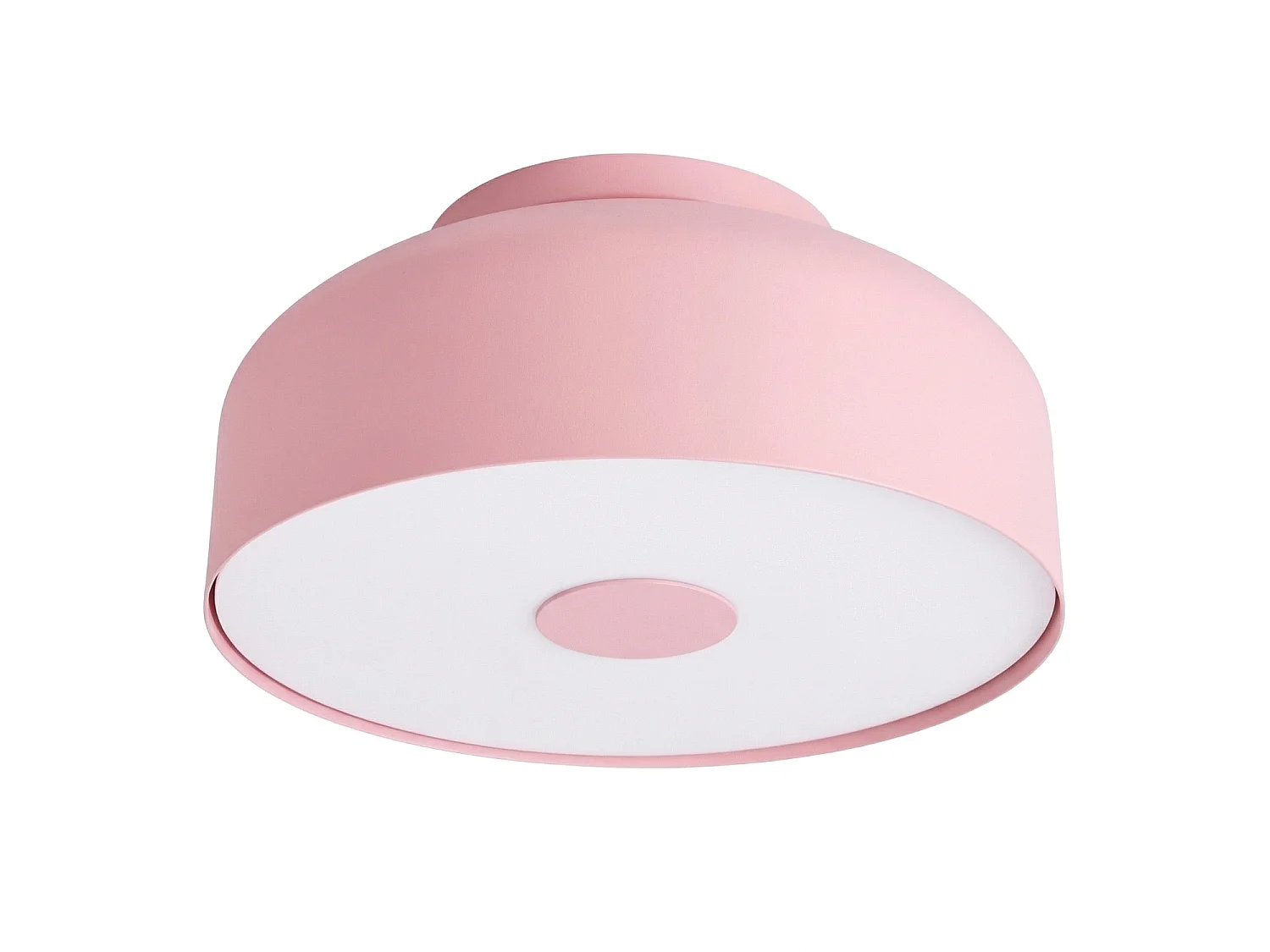 Plafonnier moderne en acier/PVC - 4 sources lumineuses - L.30 x H.15 cm - rose