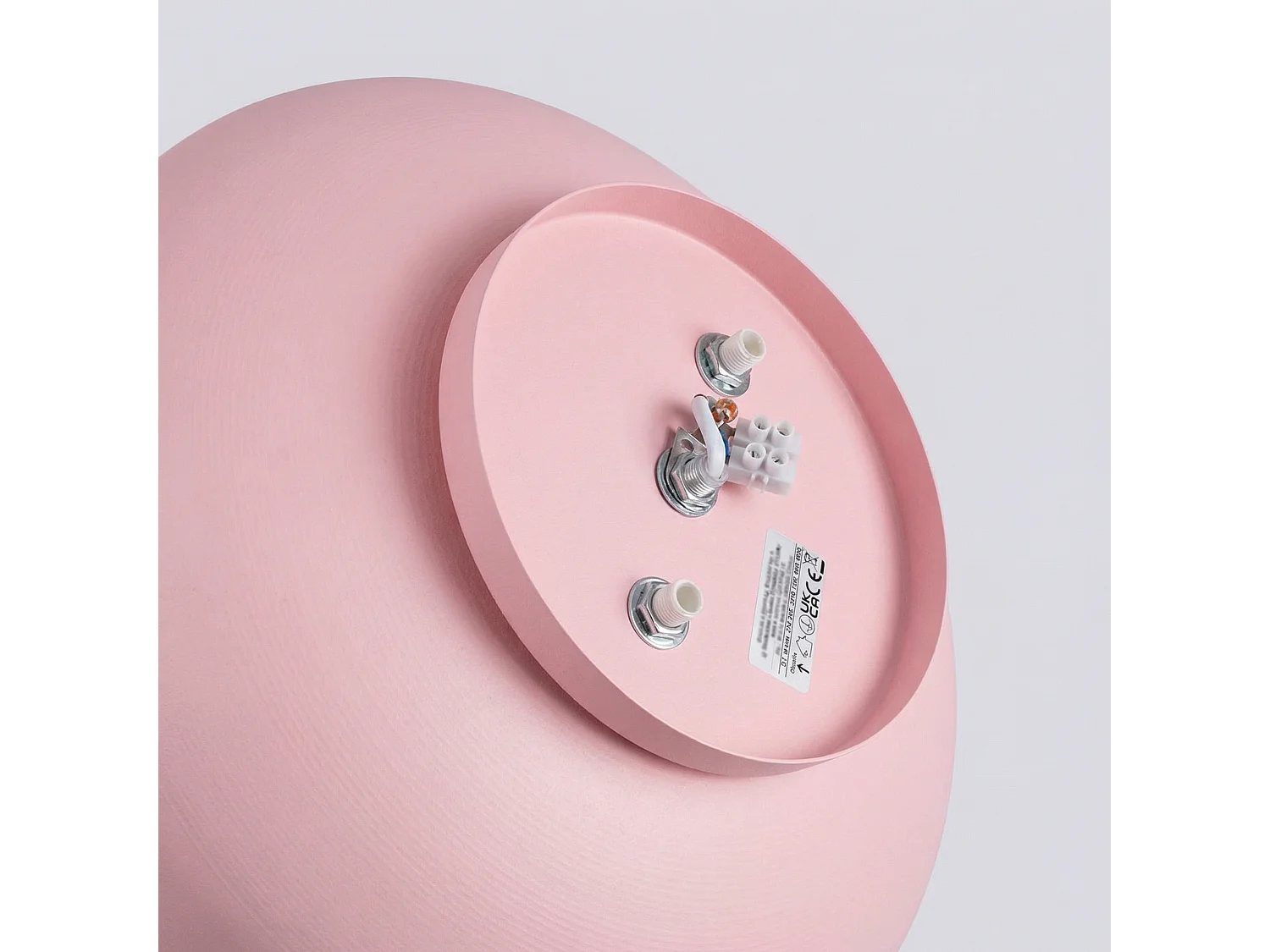 Plafonnier moderne en acier/PVC - 4 sources lumineuses - L.30 x H.15 cm - rose