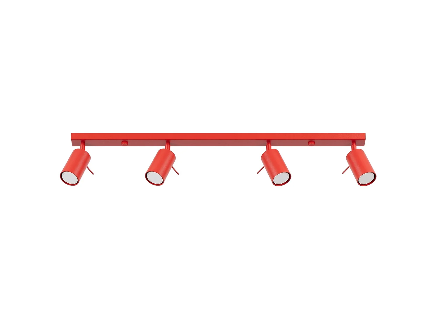 Plafonnier moderne en acier - 4 sources lumineuses - L.80 x H.16 cm - rouge