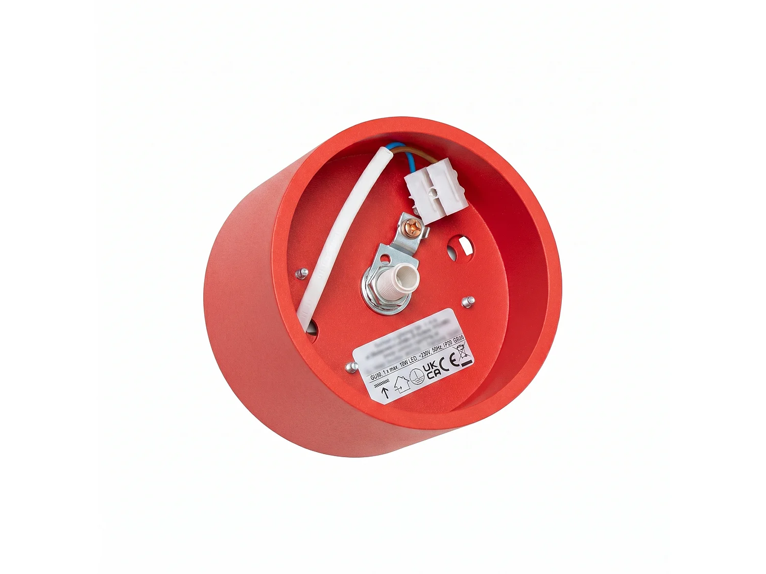Plafons MODO minimalista, alumínio - 1 lichtbronnen - L.10 x H.6 cm - vermelho