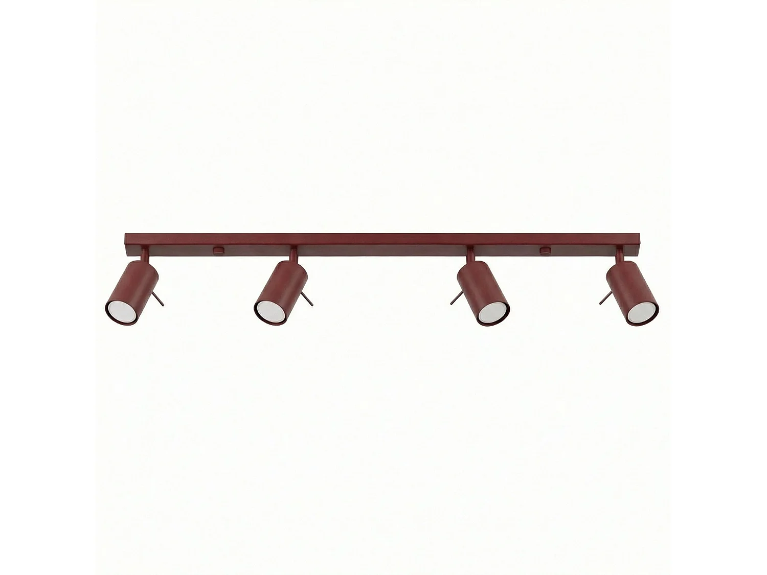 Plafonnier moderne en acier - 4 sources lumineuses - L.80 x H.16 cm - bordeaux