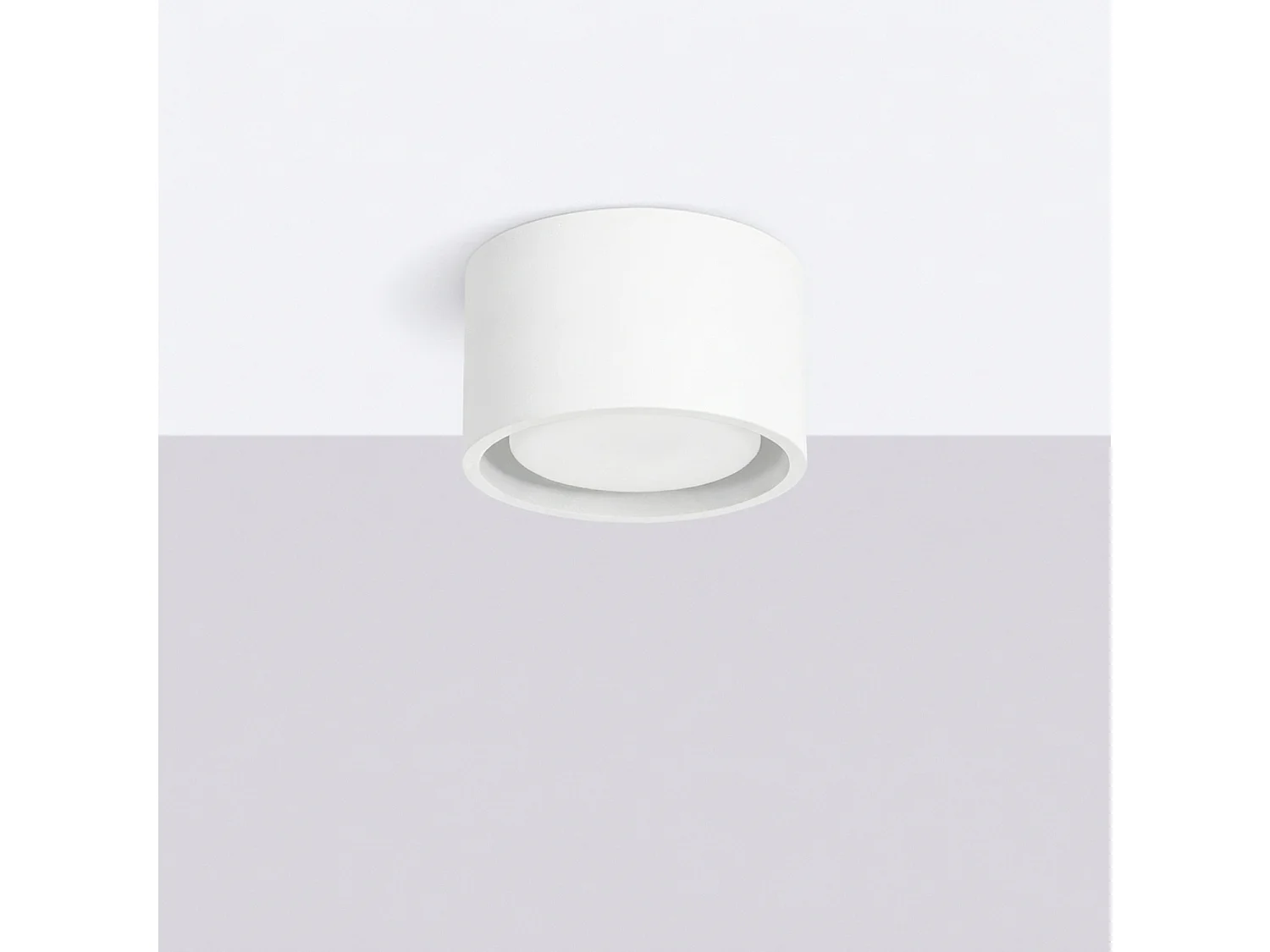 Plafonnier minimaliste en aluminium - 1 sources lumineuses - L.10 x H.6 cm - blanc