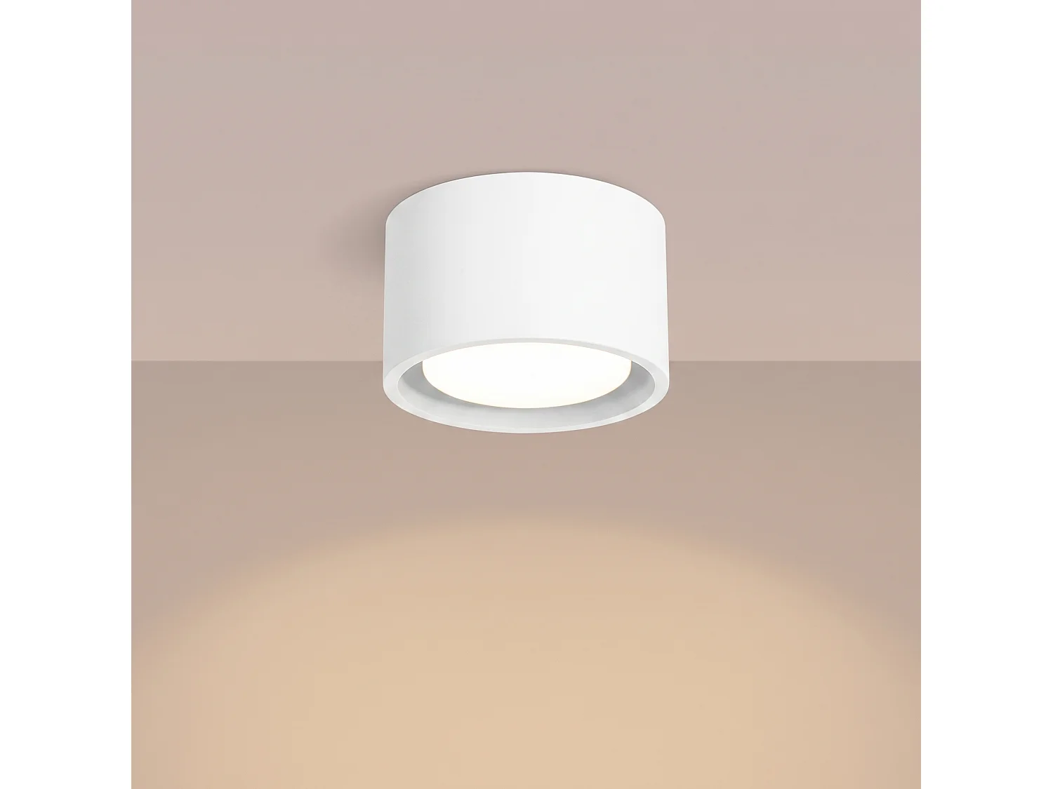 Plafonnier minimaliste en aluminium - 1 sources lumineuses - L.10 x H.6 cm - blanc