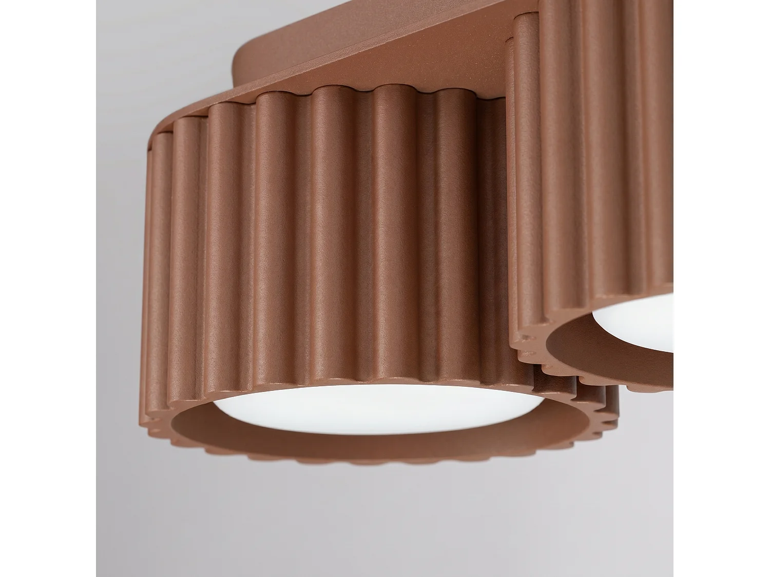 Plafonnier minimaliste en aluminium - 3 sources lumineuses - L.32,5 x H.8 cm - mocca